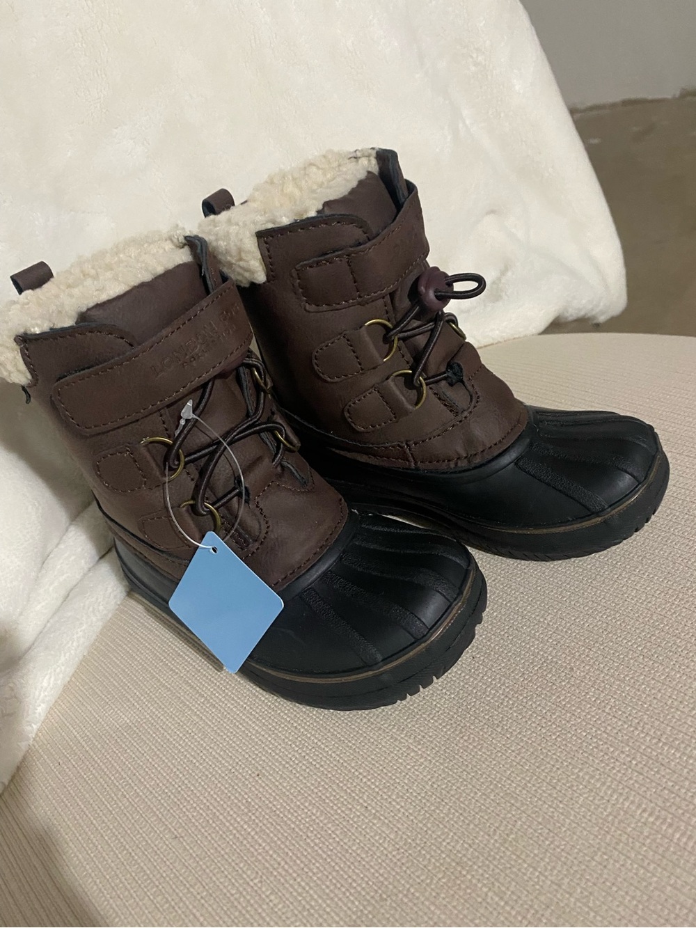London Fog | Kids Brown and Black Waterproof Snow Boots Size 9 Walker Toddler
